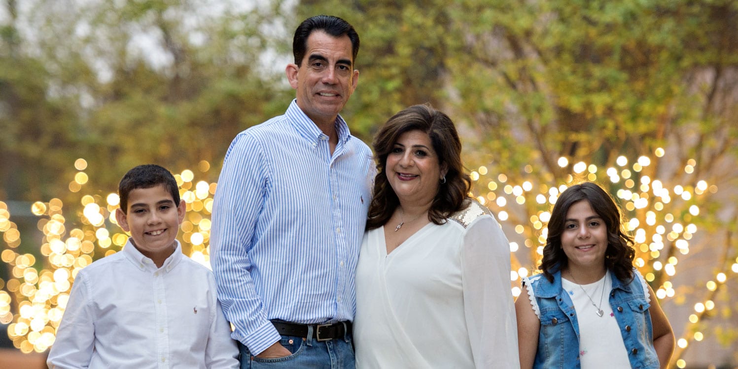 Closeup of Mayor Carlos Rodriquez and family